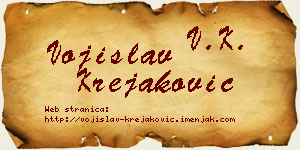 Vojislav Krejaković vizit kartica